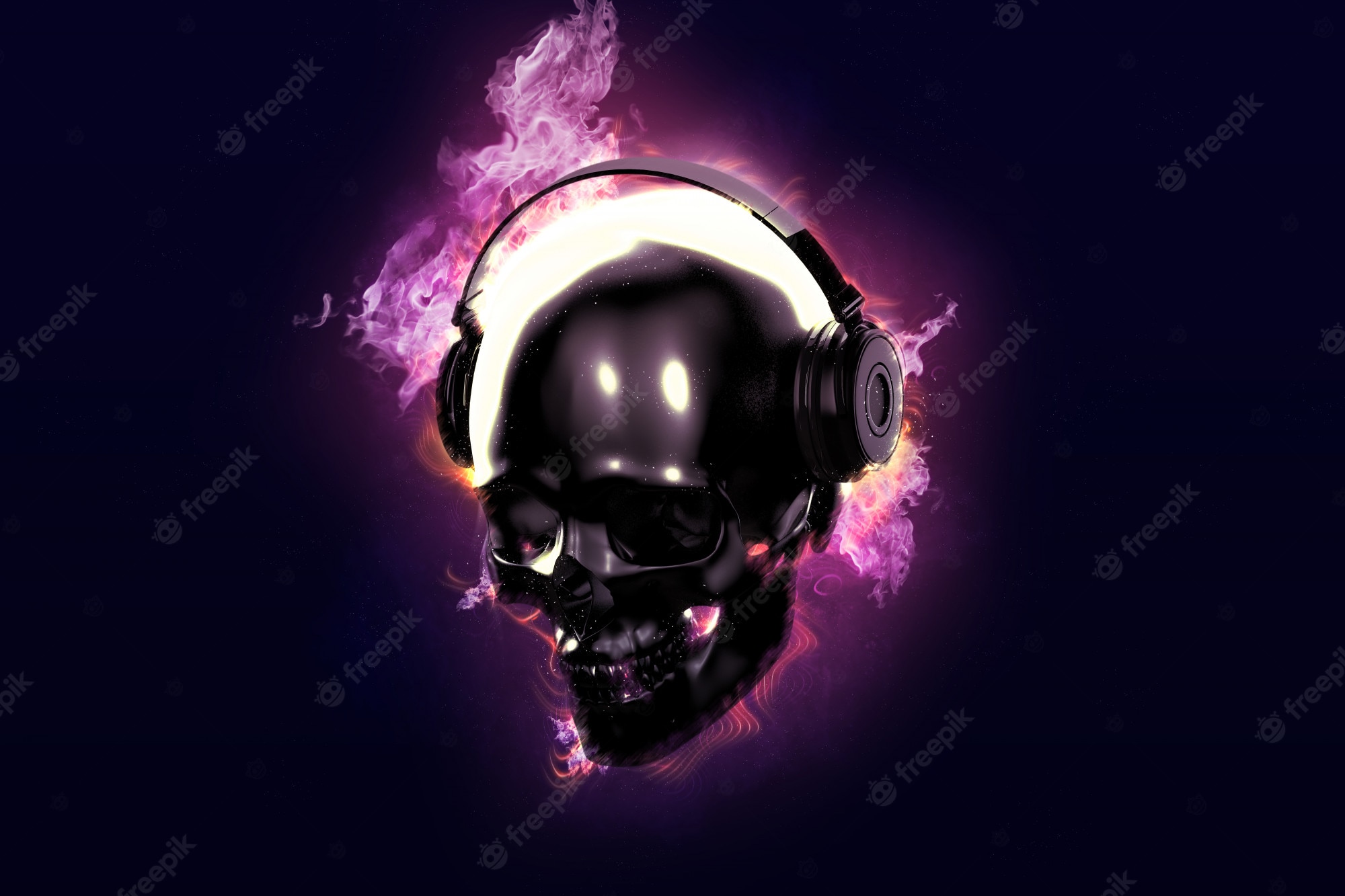 Skull With Headphone Wallpapers