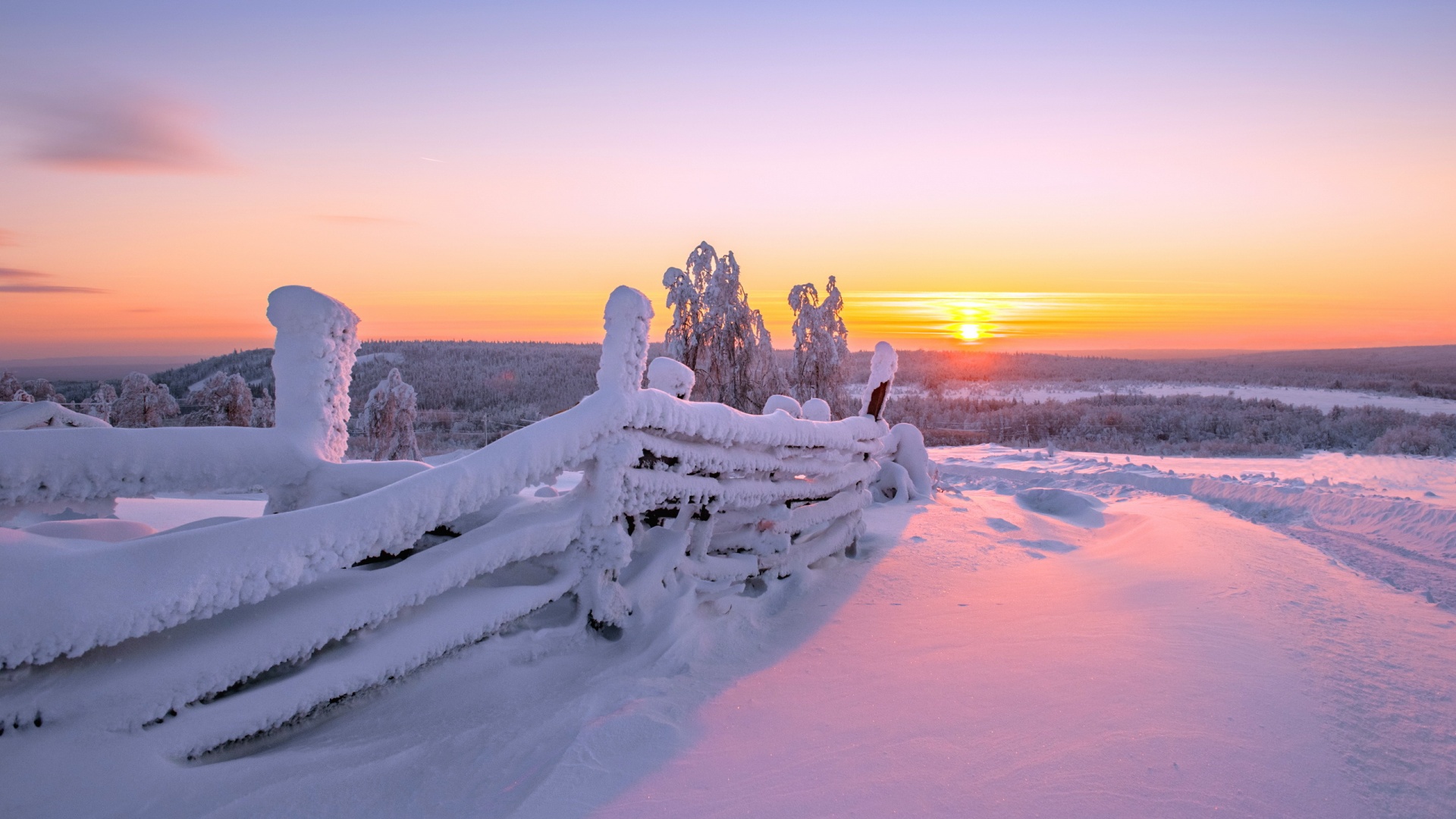 Snow Sunset Wallpapers