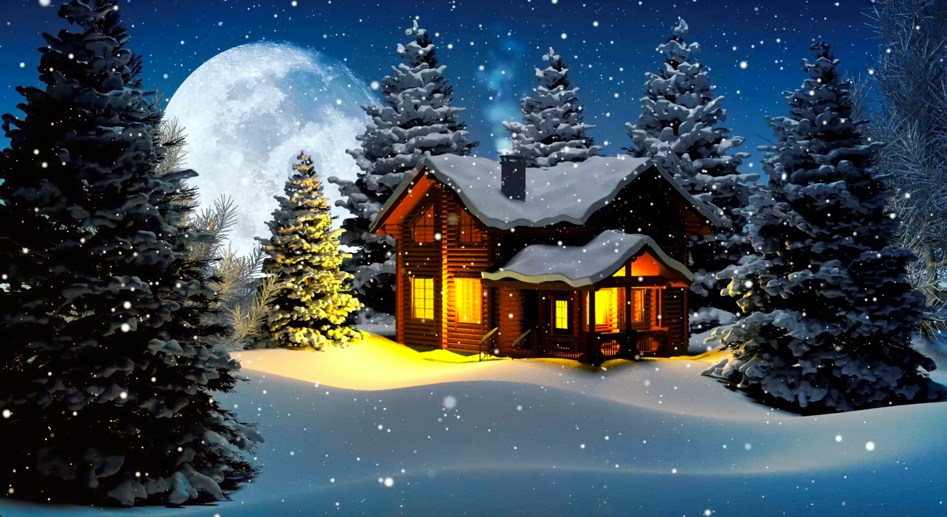 Snowy Cottages Wallpapers