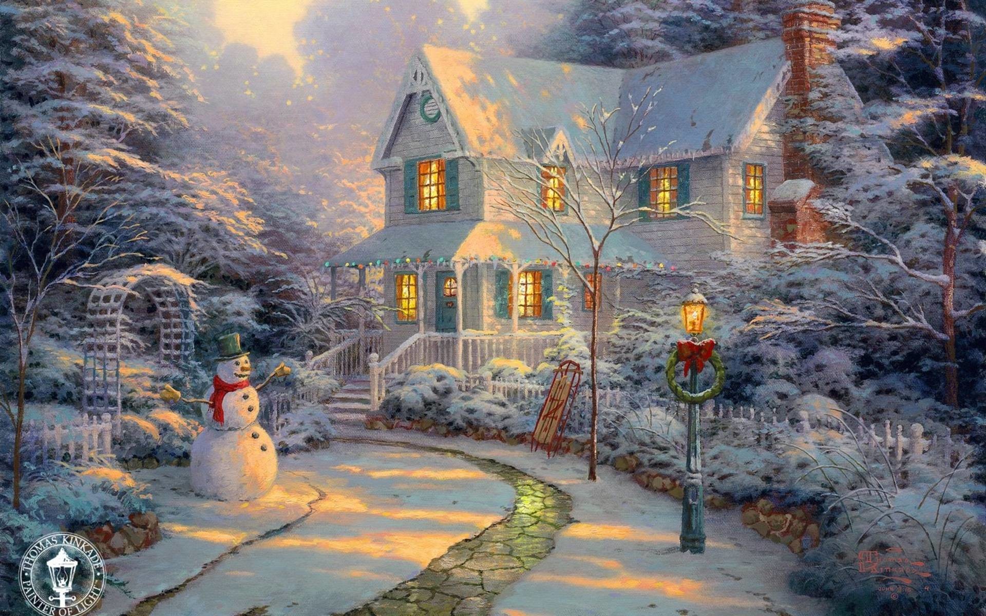 Snowy Cottages Wallpapers