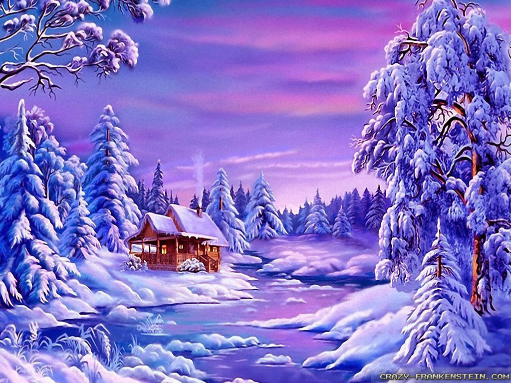 Snowy Cottages Wallpapers