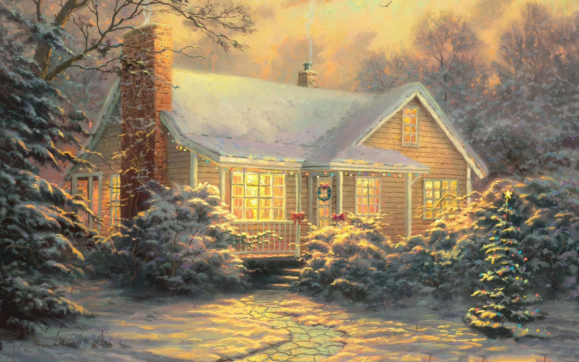 Snowy Cottages Wallpapers