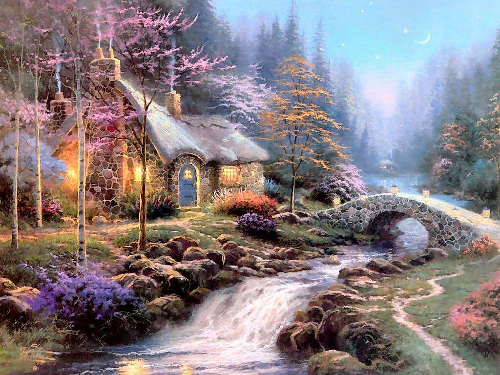 Spring Cottage Wallpapers