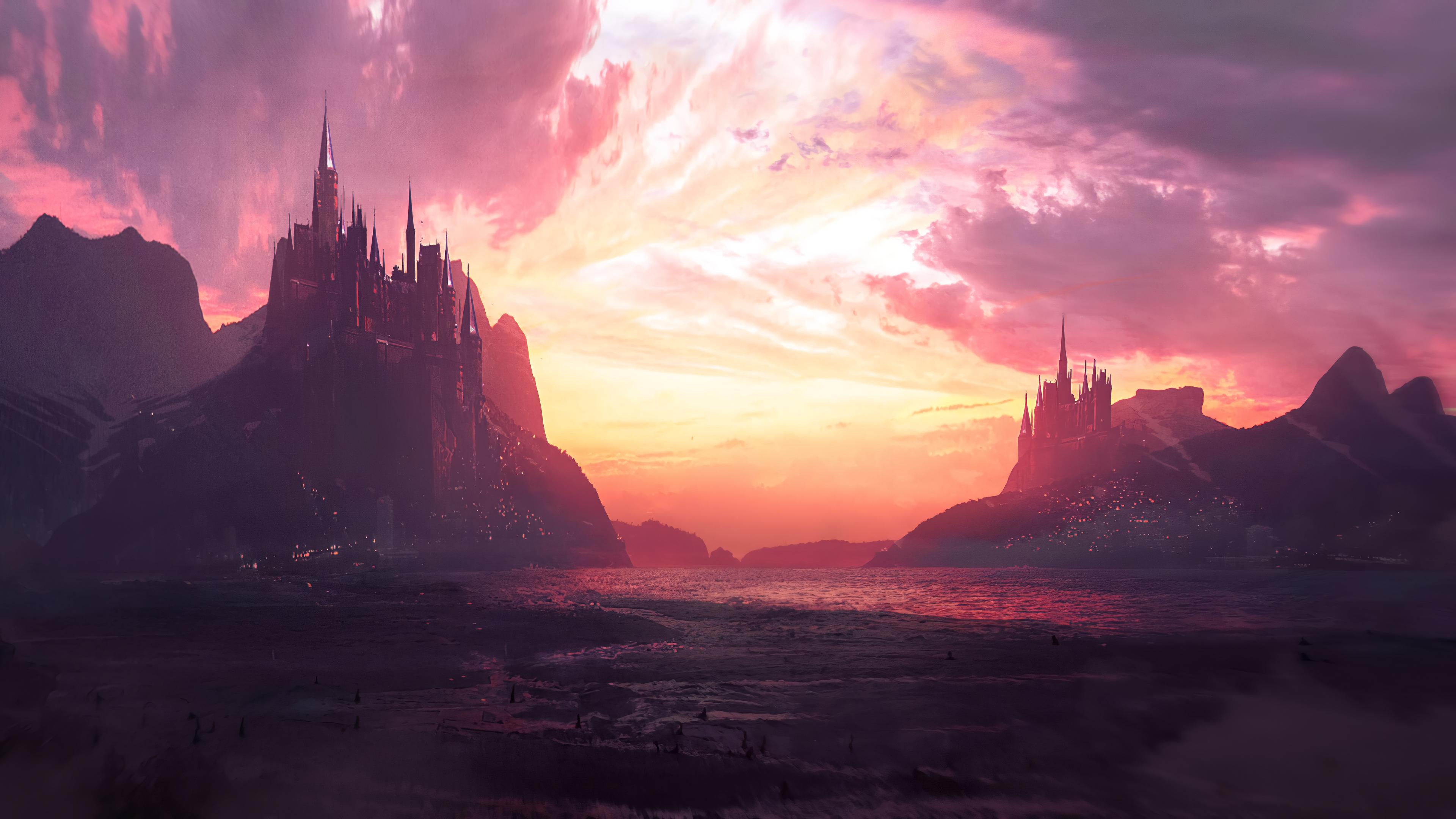 Sunset Castle Wallpapers