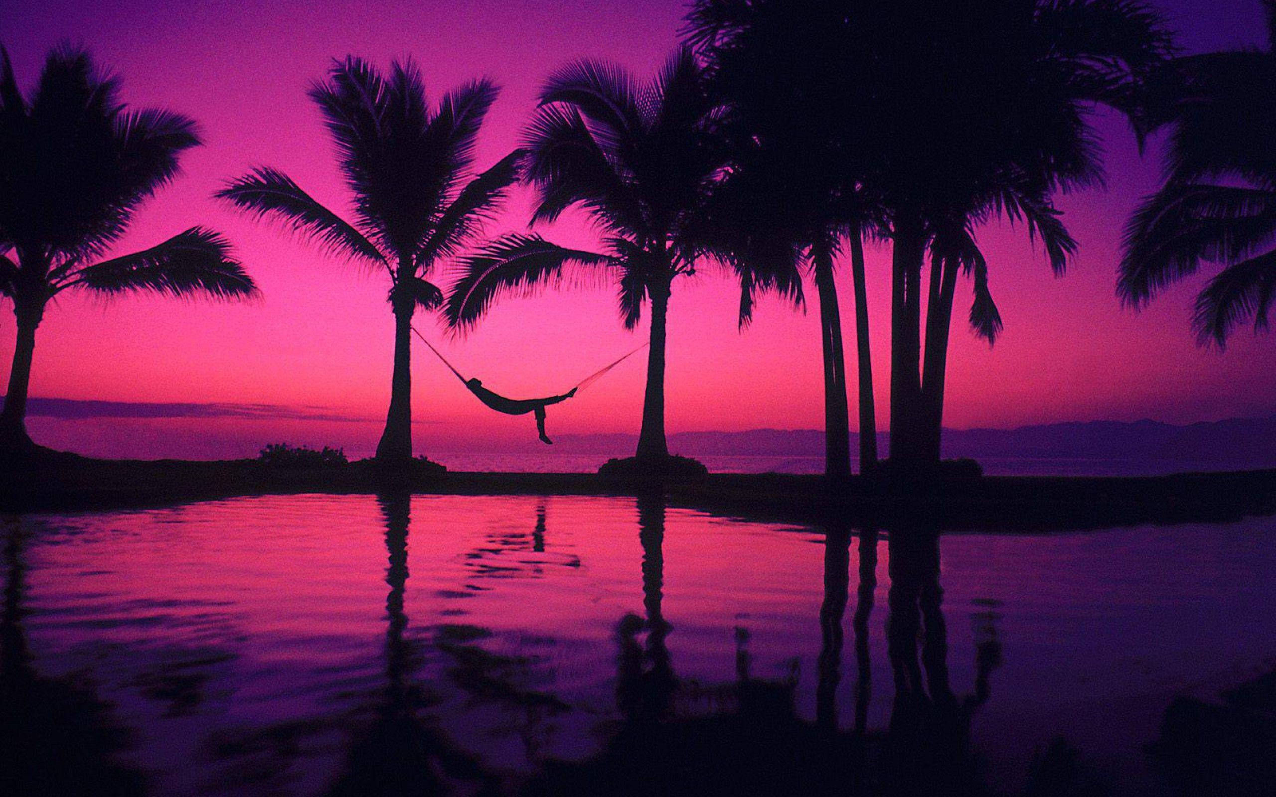 Sunset Purple Ocean Wallpapers