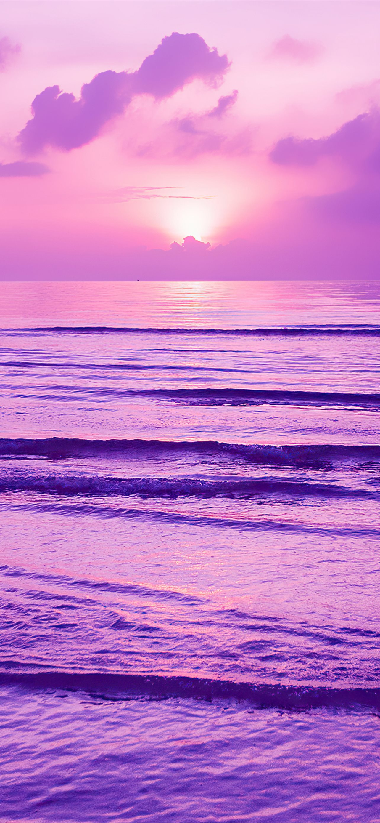 Sunset Purple Ocean Wallpapers