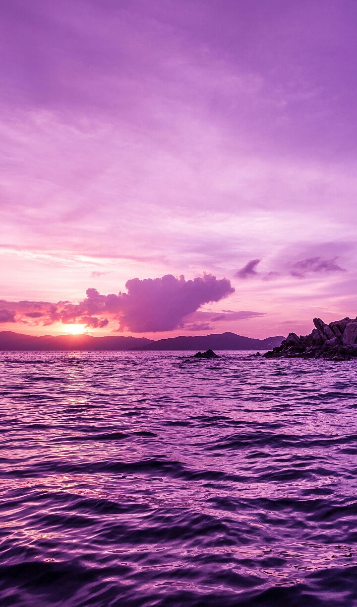 Sunset Purple Ocean Wallpapers