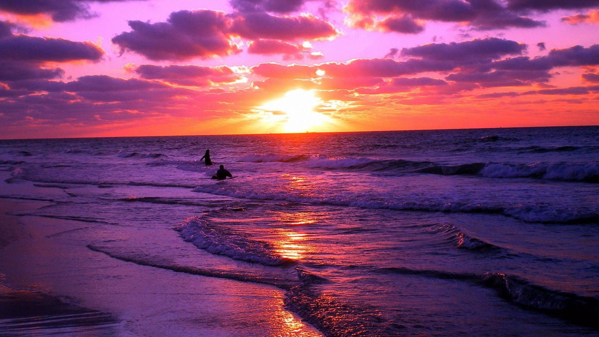 Sunset Purple Ocean Wallpapers