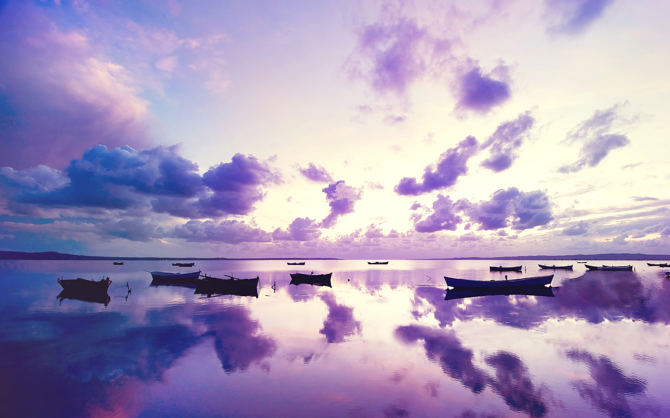 Sunset Purple Ocean Wallpapers