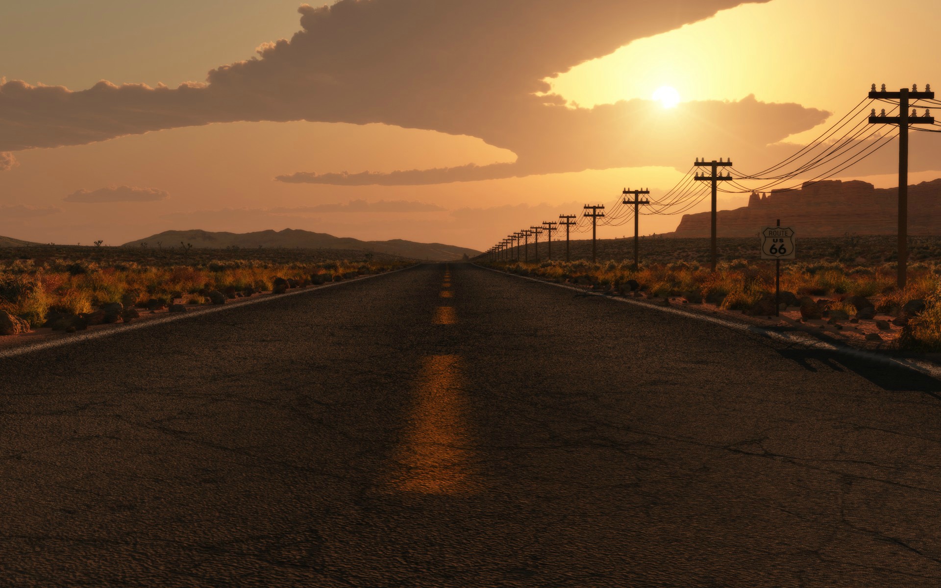 Sunset Road Wallpapers