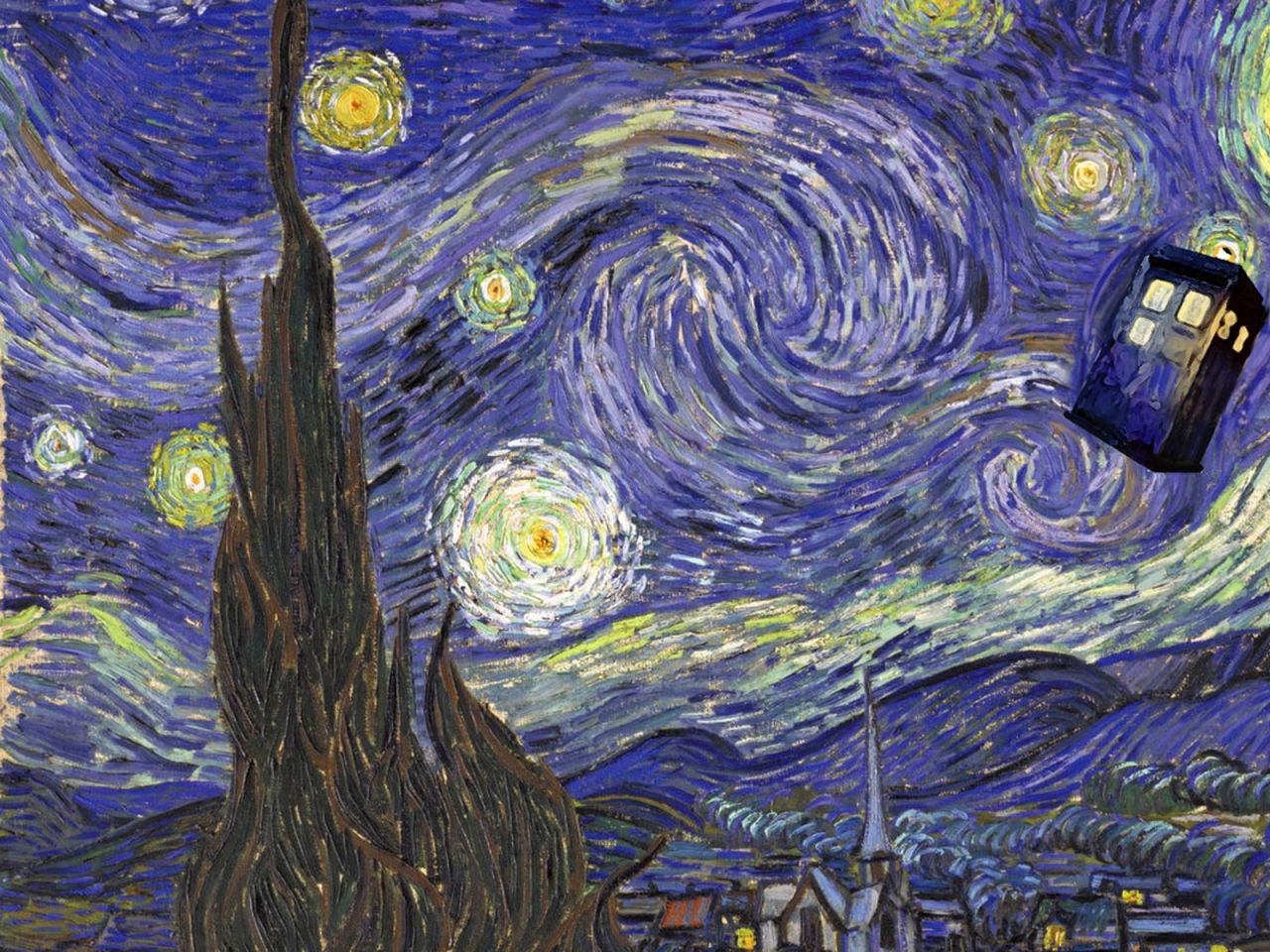 Tardis Van Gogh Wallpapers