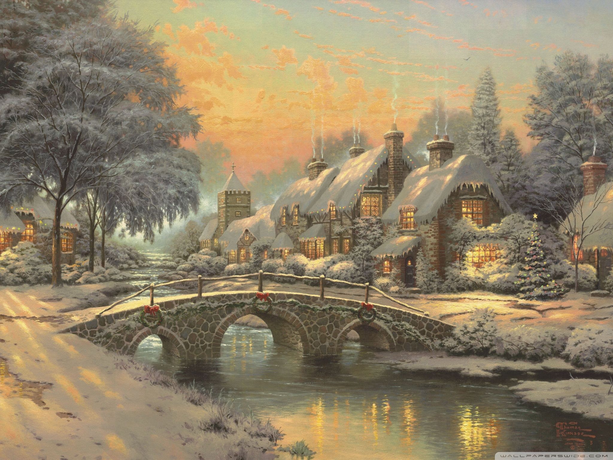 Thomas Kinkade Christmas Wallpapers