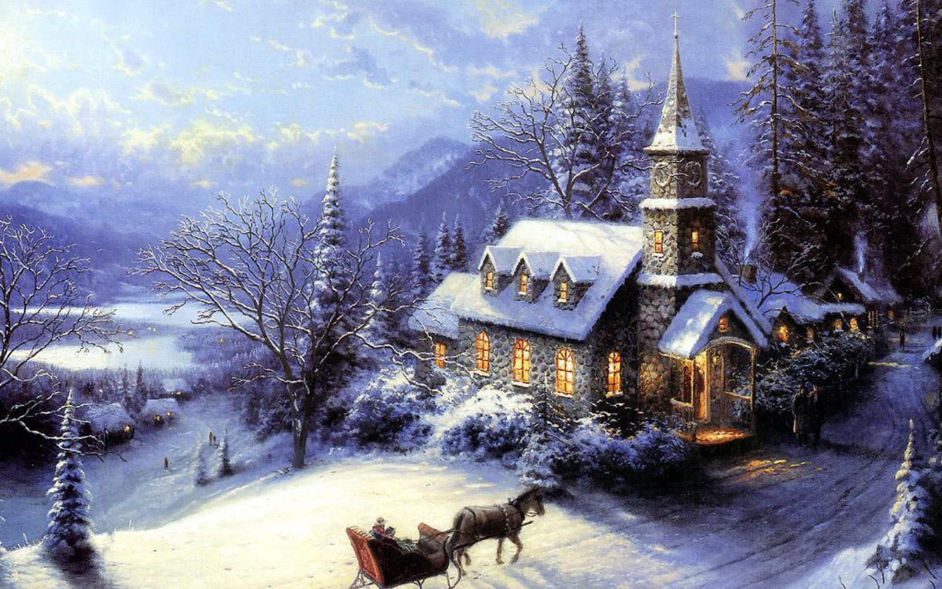 Thomas Kinkade Christmas Wallpapers