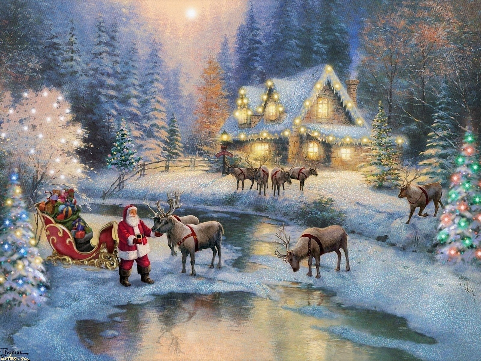 Thomas Kinkade Christmas Wallpapers