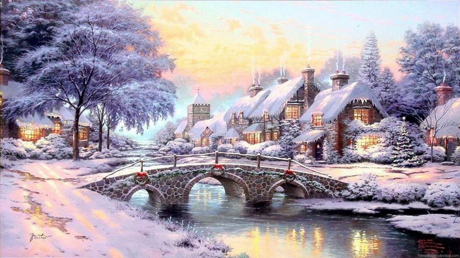 Thomas Kinkade Christmas Wallpapers