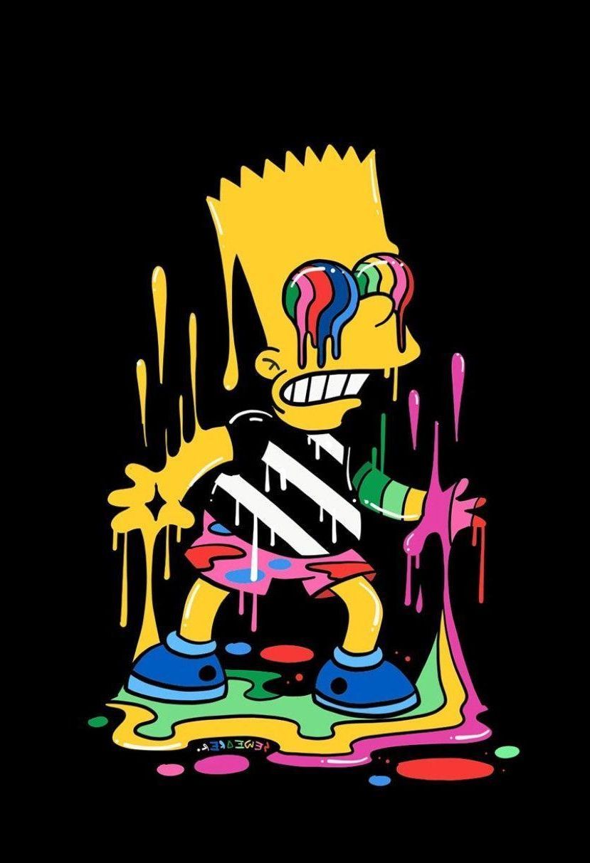 Trippy Bart Simpson Drawing Wallpapers