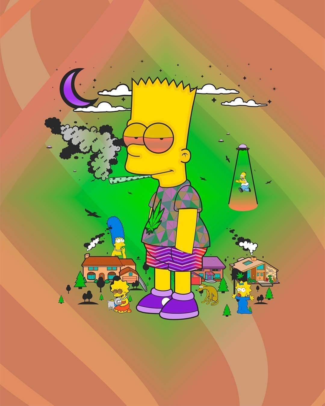 Trippy Bart Simpson Drawing Wallpapers