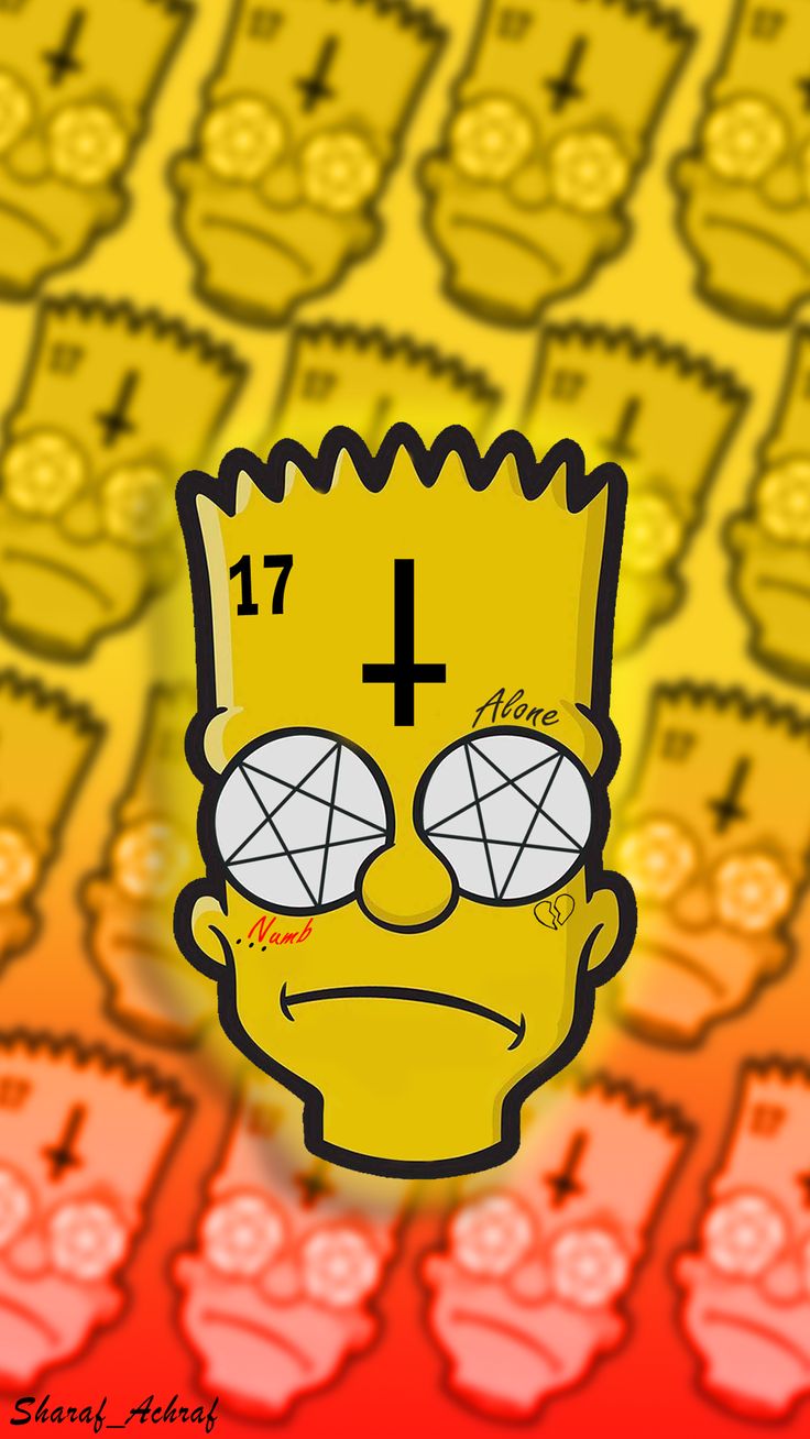 Trippy Bart Simpson Drawing Wallpapers