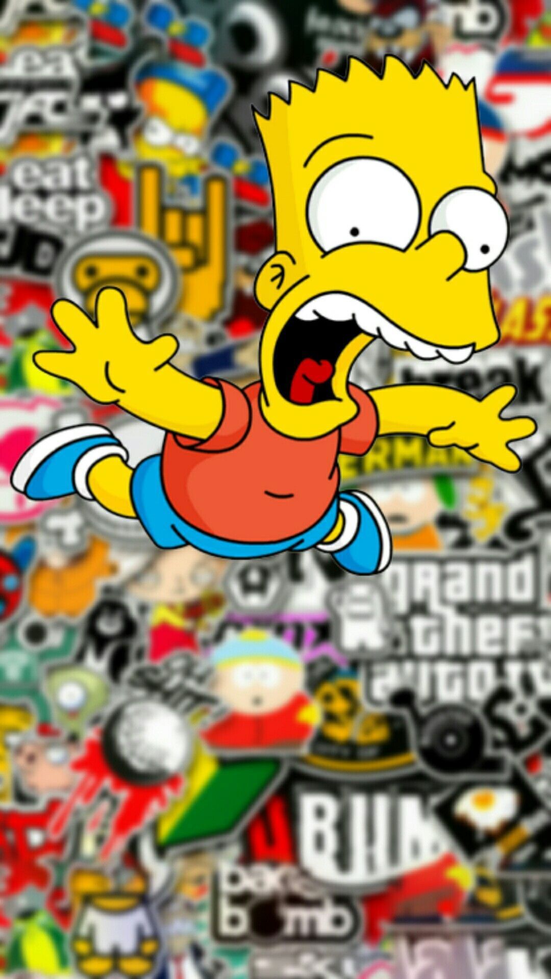 Trippy Bart Simpson Drawing Wallpapers