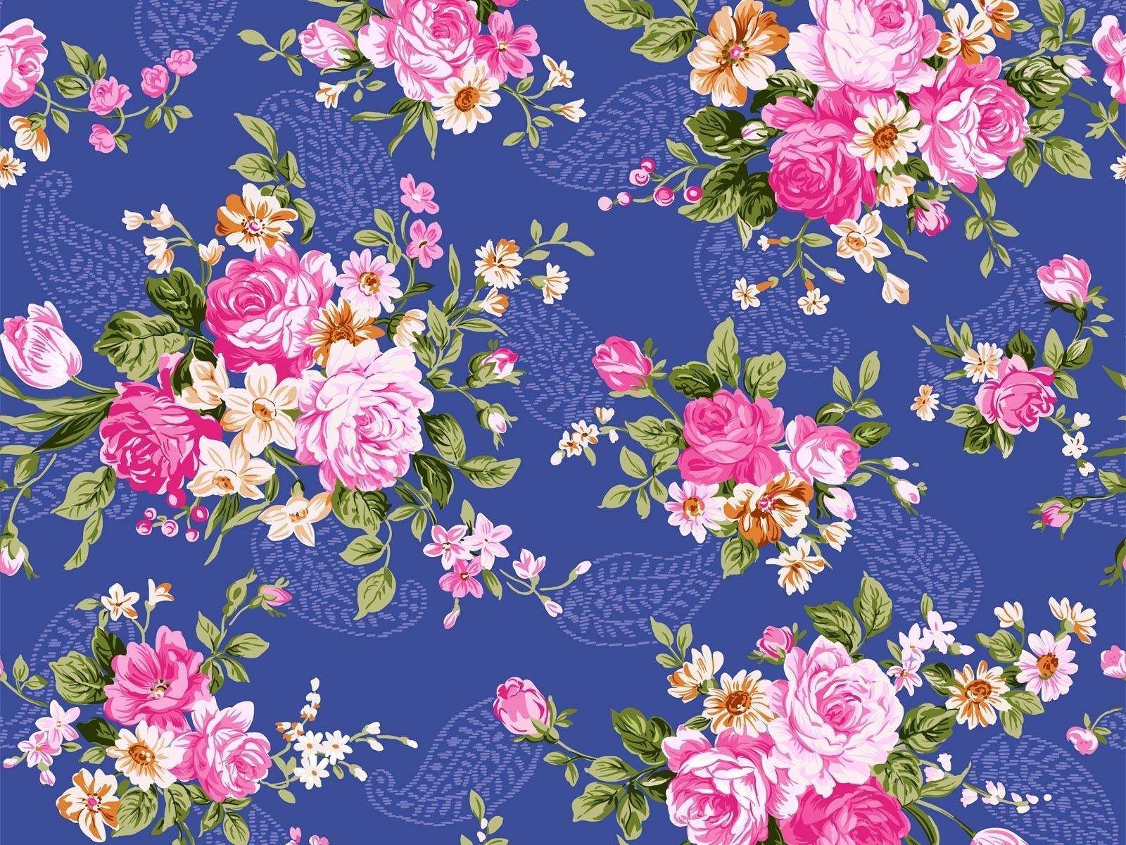 Vintage Floral Print Desktop Wallpapers