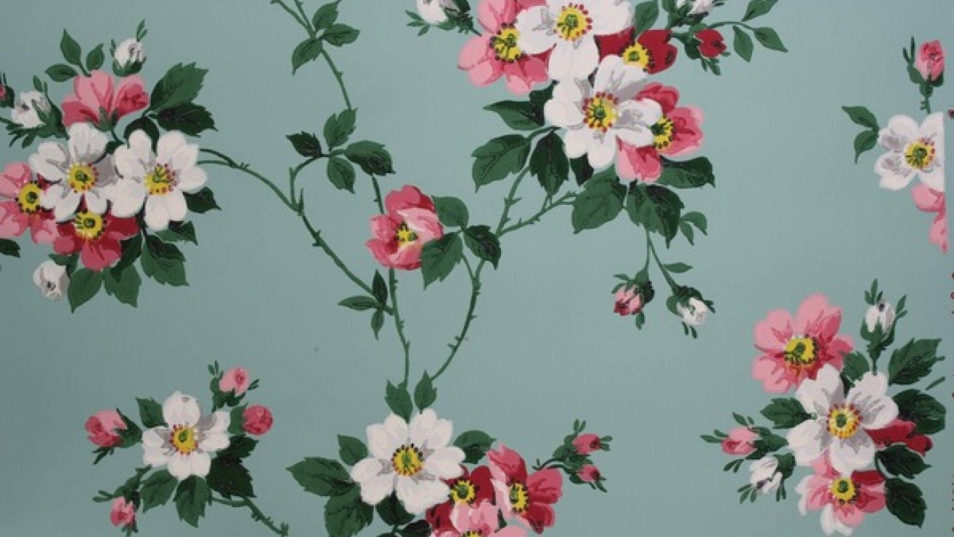 Vintage Floral Print Desktop Wallpapers