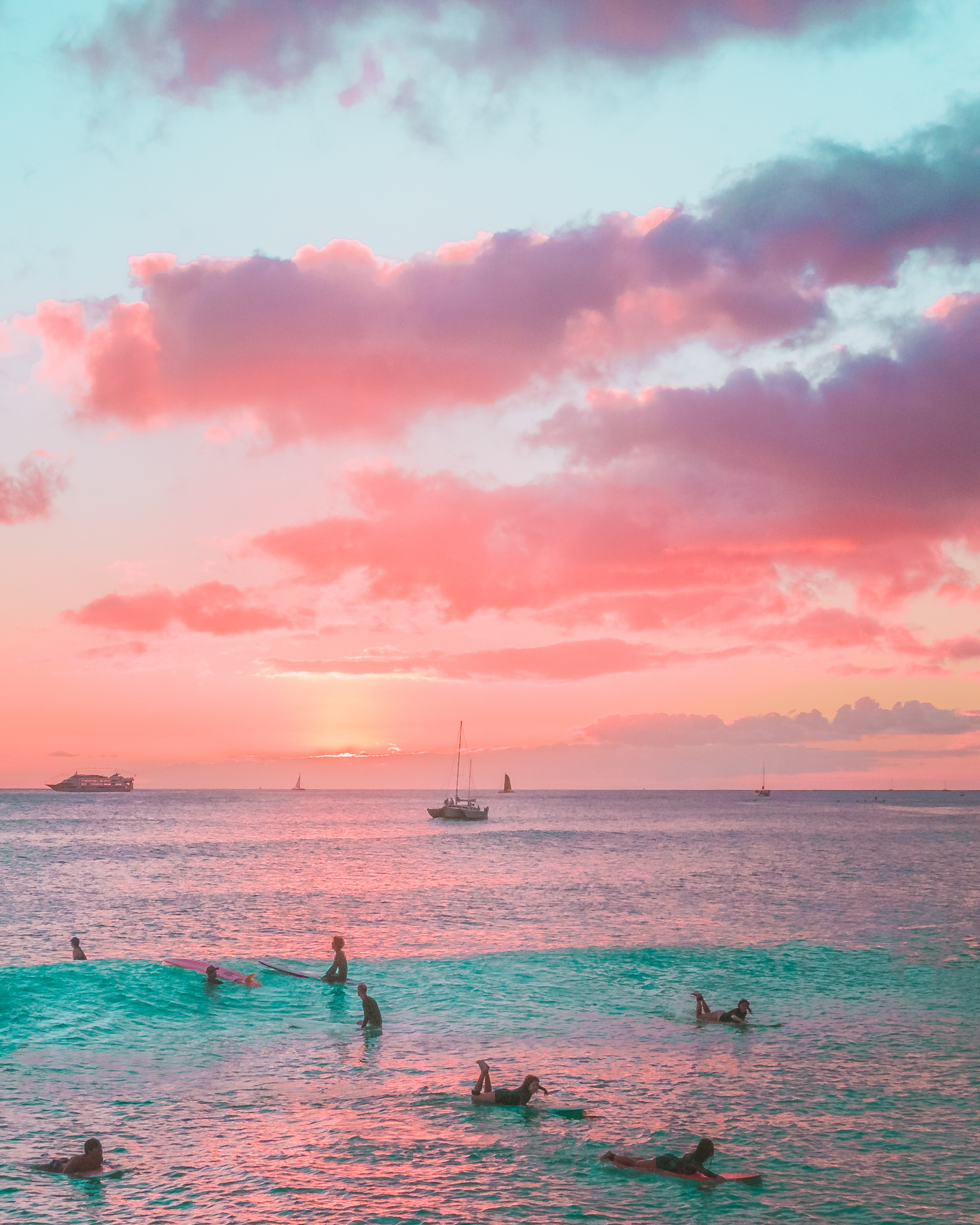 Waikiki Beach Sunset Wallpapers