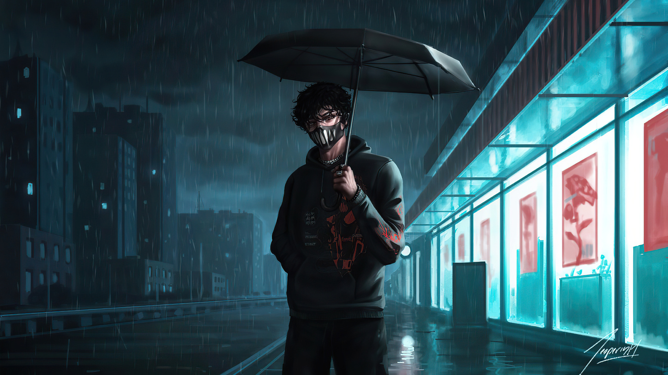 Walking Alone In The Rain Wallpapers