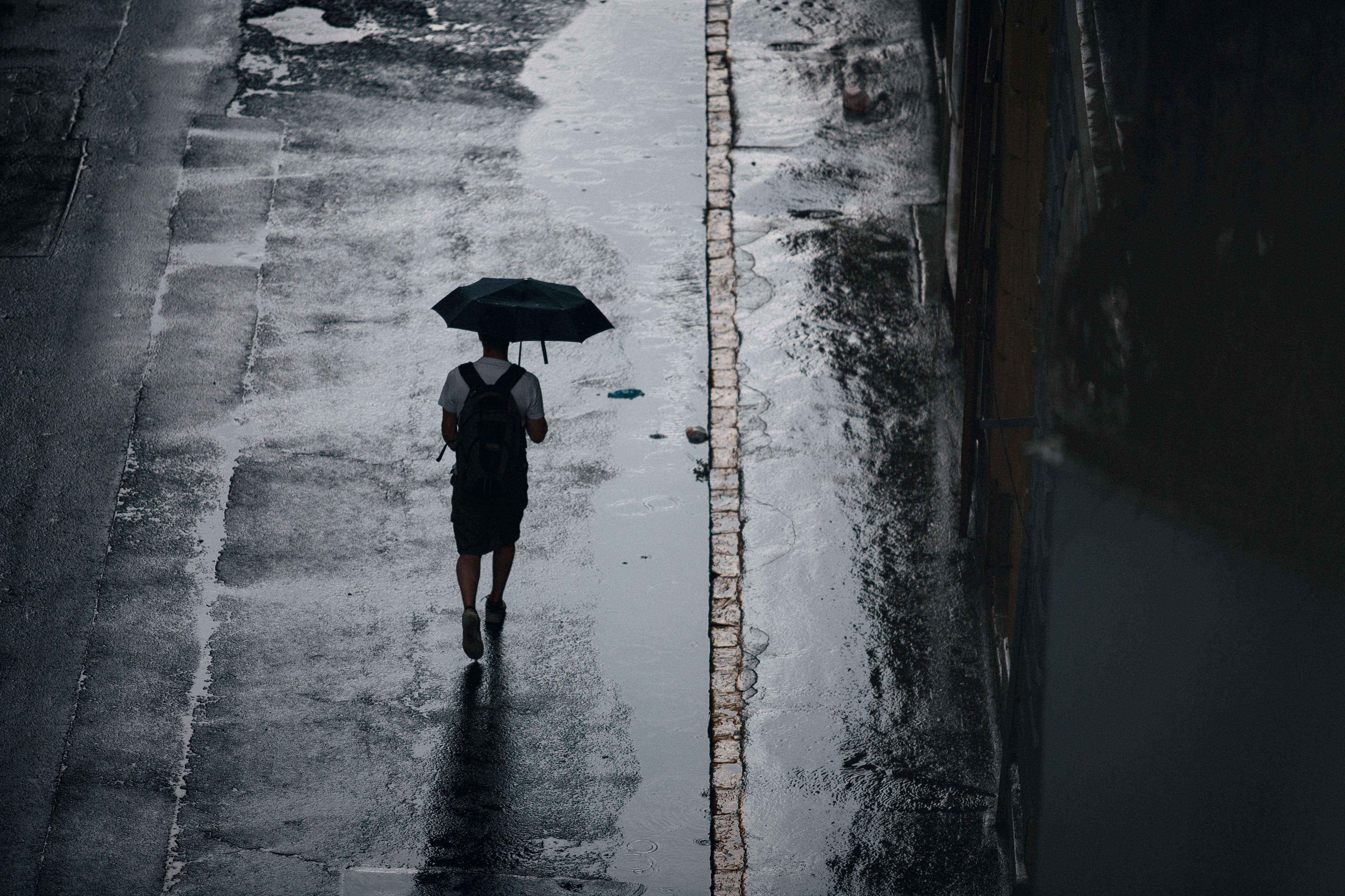 Walking Alone In The Rain Wallpapers