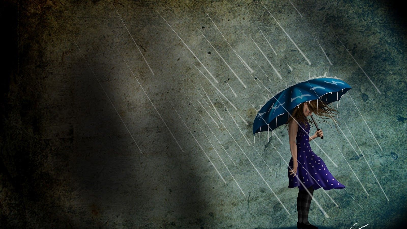 Walking Alone In The Rain Wallpapers