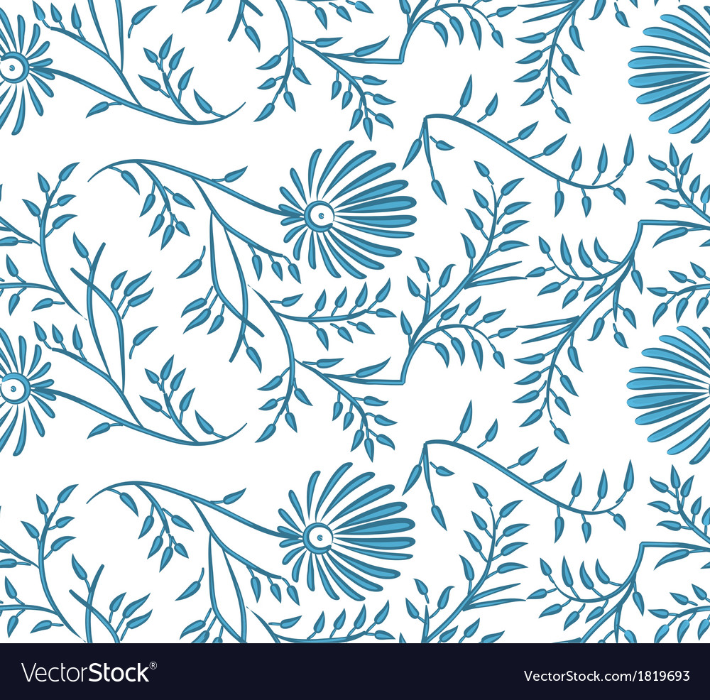 White And Blue Floral Wallpapers