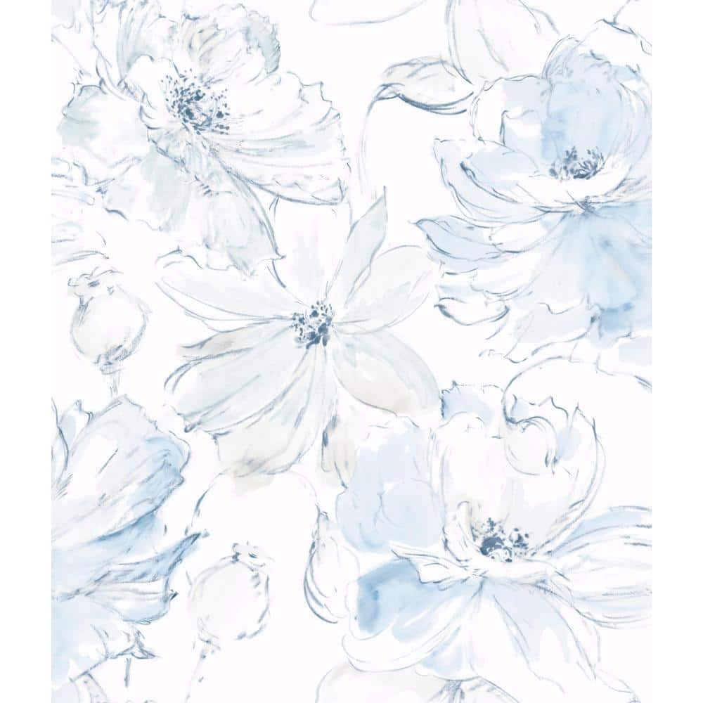 White And Blue Floral Wallpapers