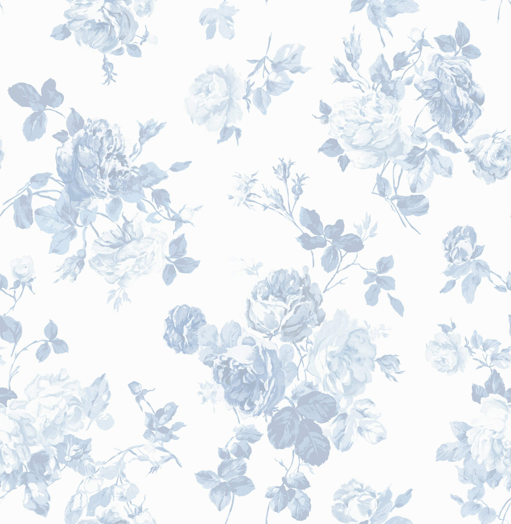 White And Blue Floral Wallpapers