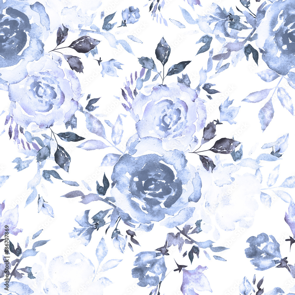 White And Blue Floral Wallpapers