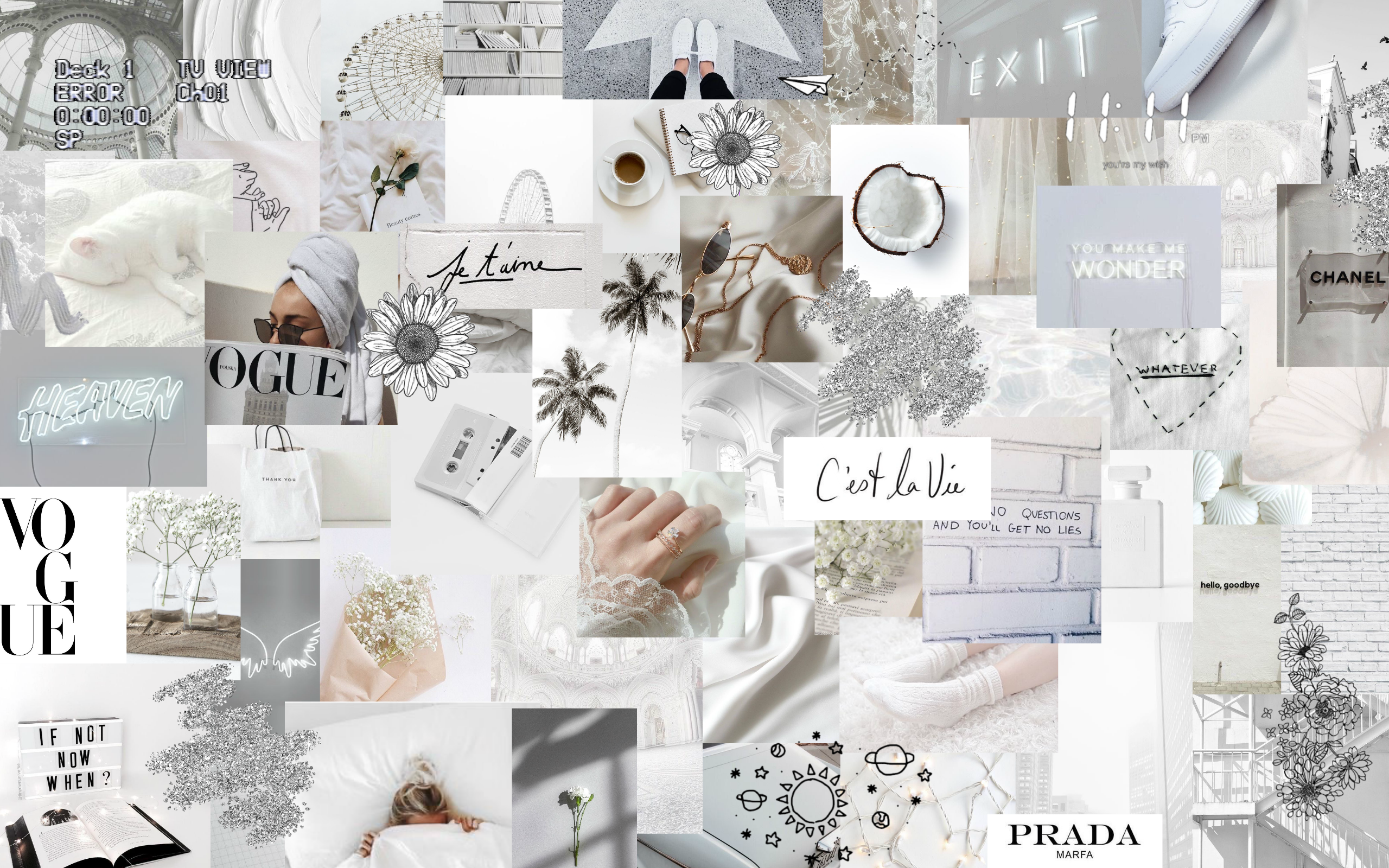 White Collage Wallpapers