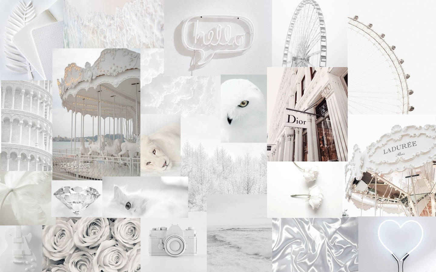 White Collage Wallpapers