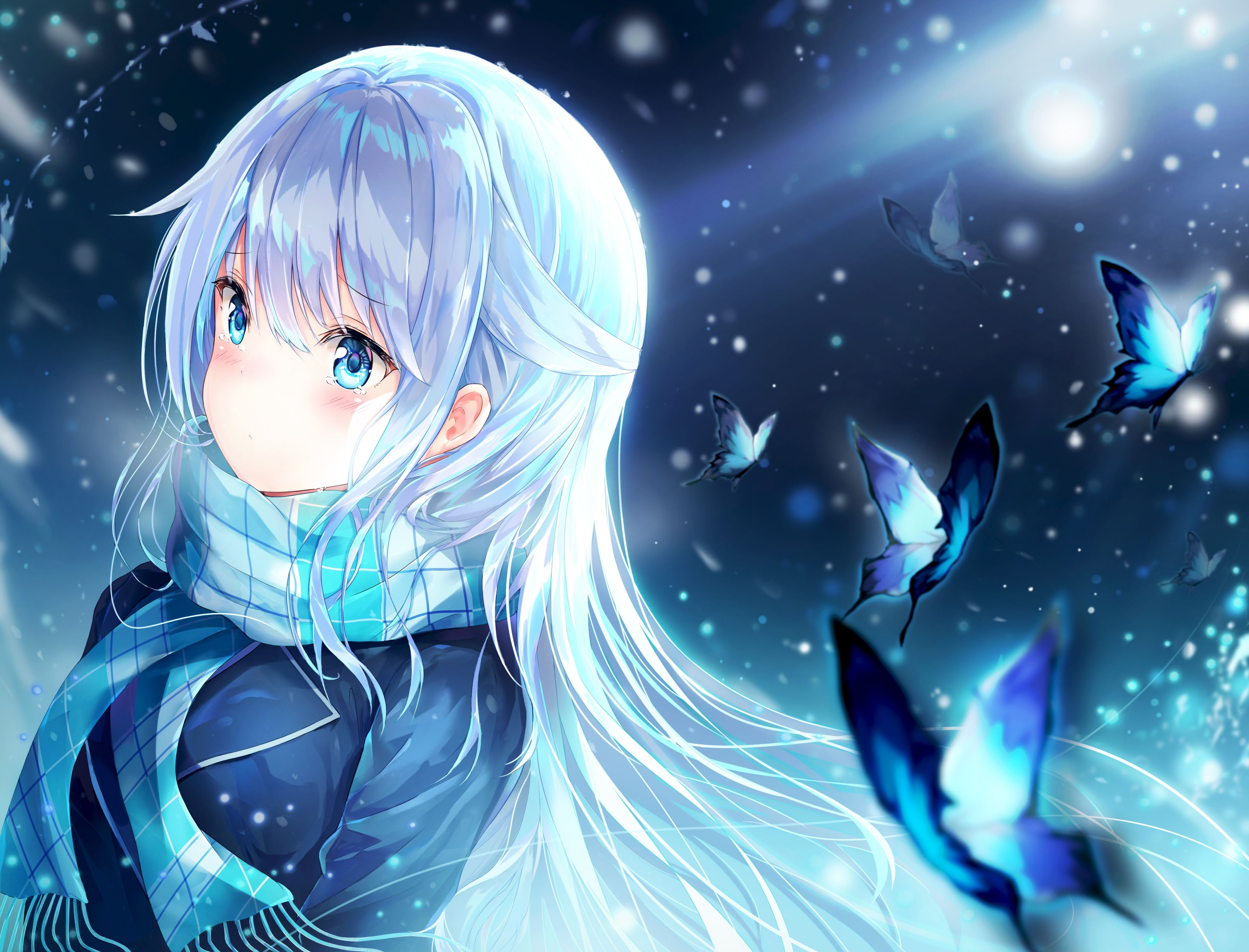 White Hair Anime Girl Wallpapers