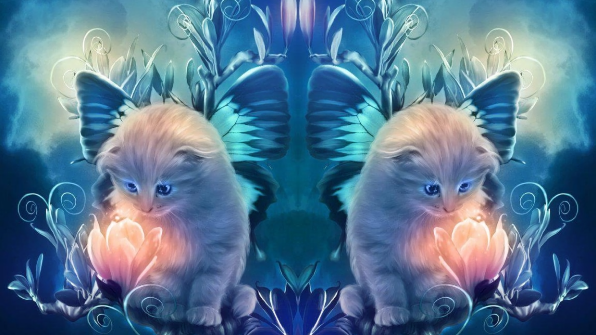 Winged Cats Art Wallpapers