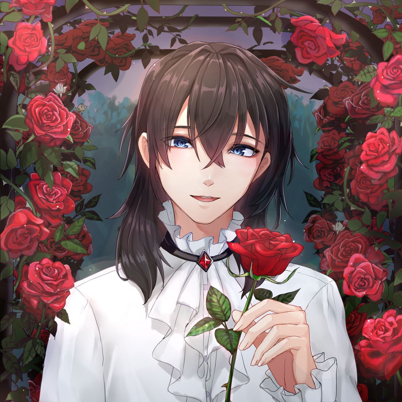 Anime Roses Background