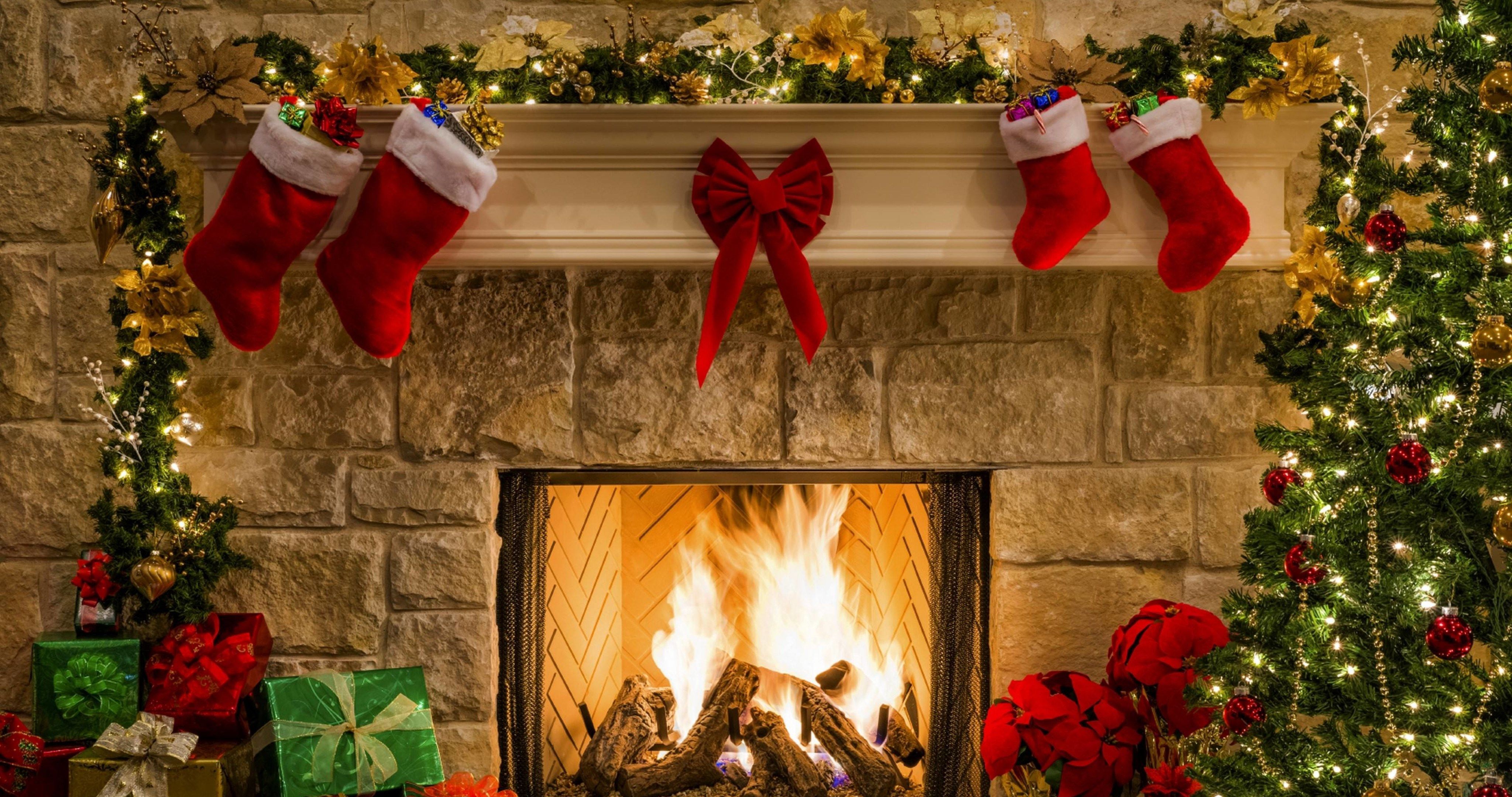 Christmas Fireplace Background