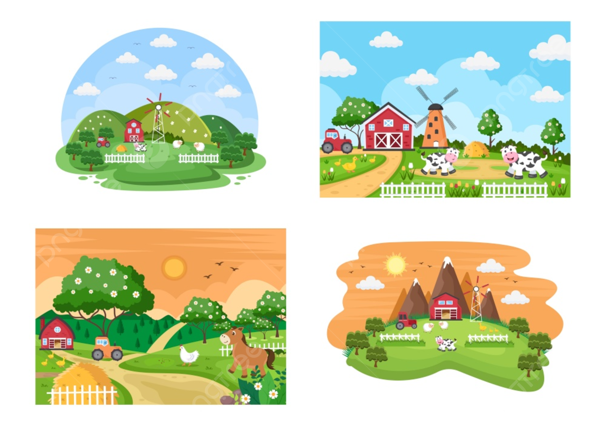 Cartoon Farm Background