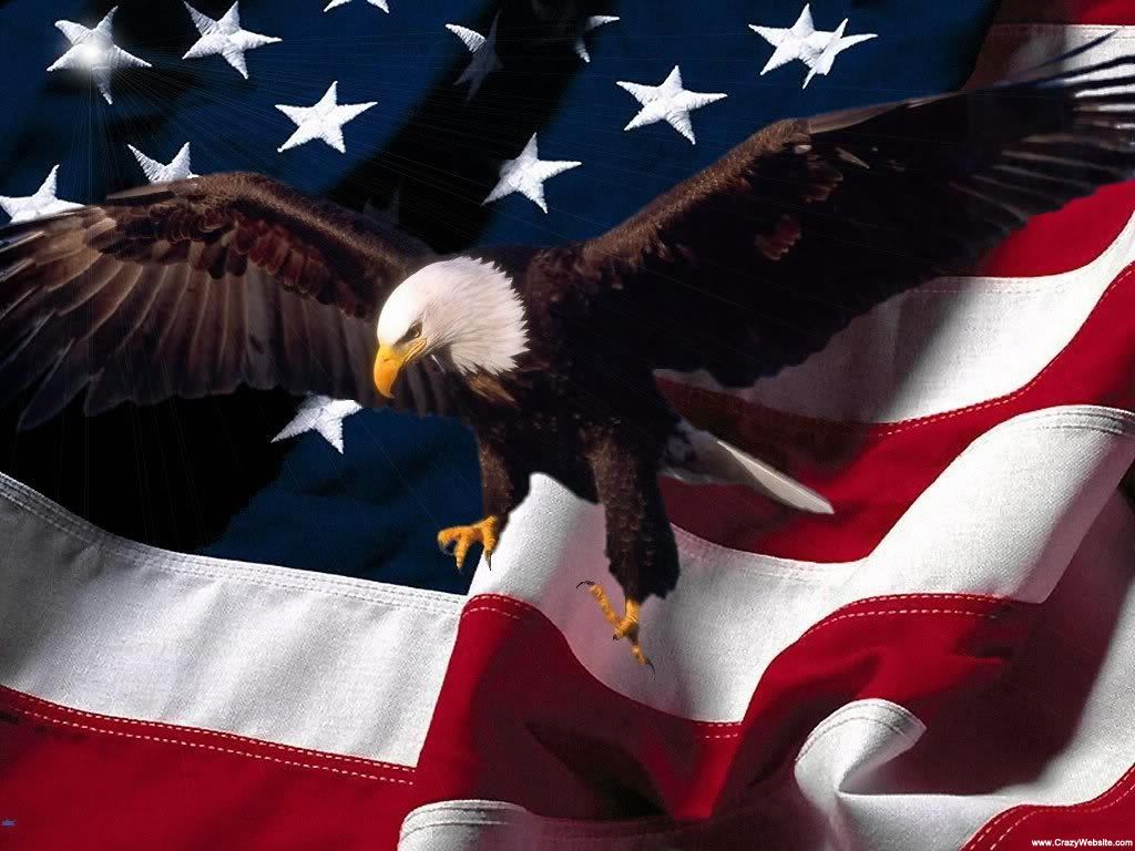 American Flag And Eagle Background