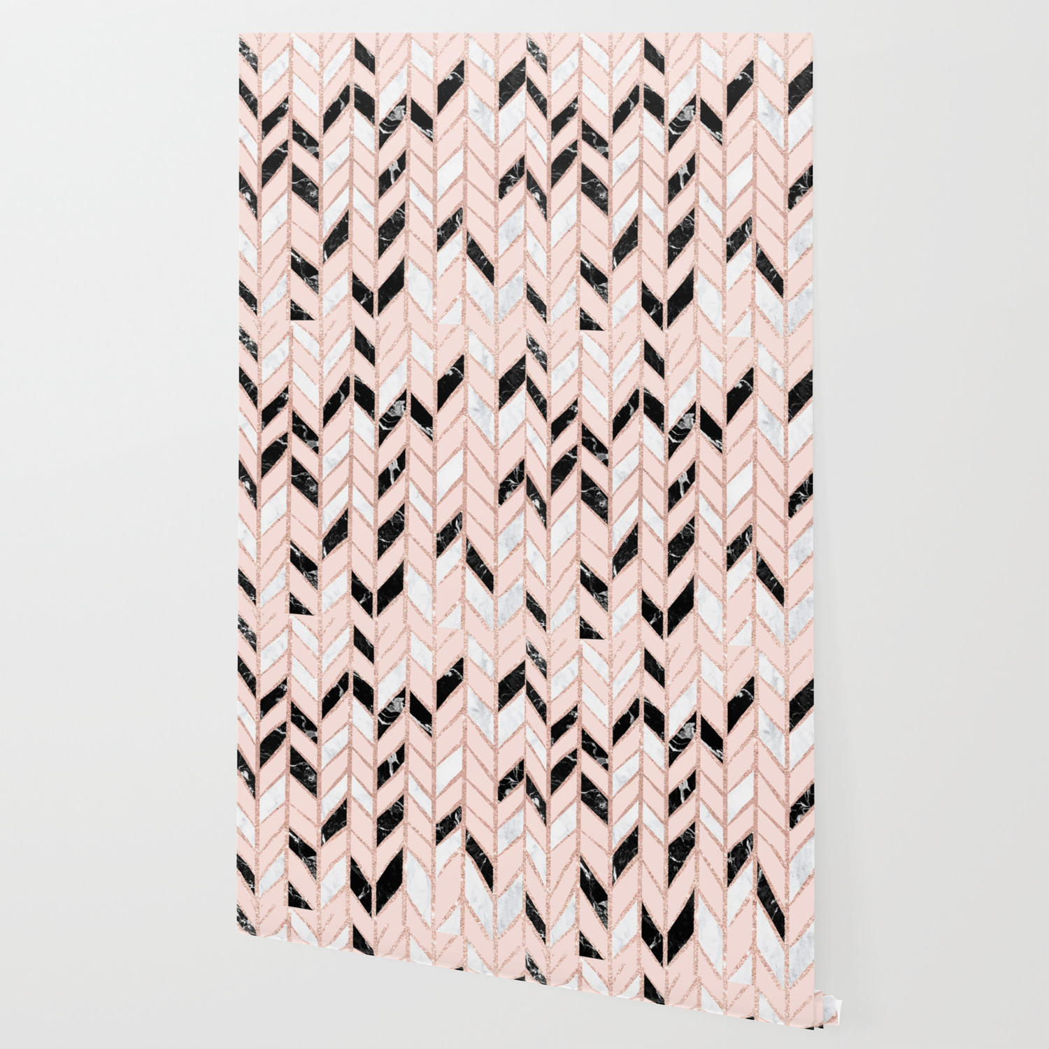 Black And Gold Glitter Chevron Background