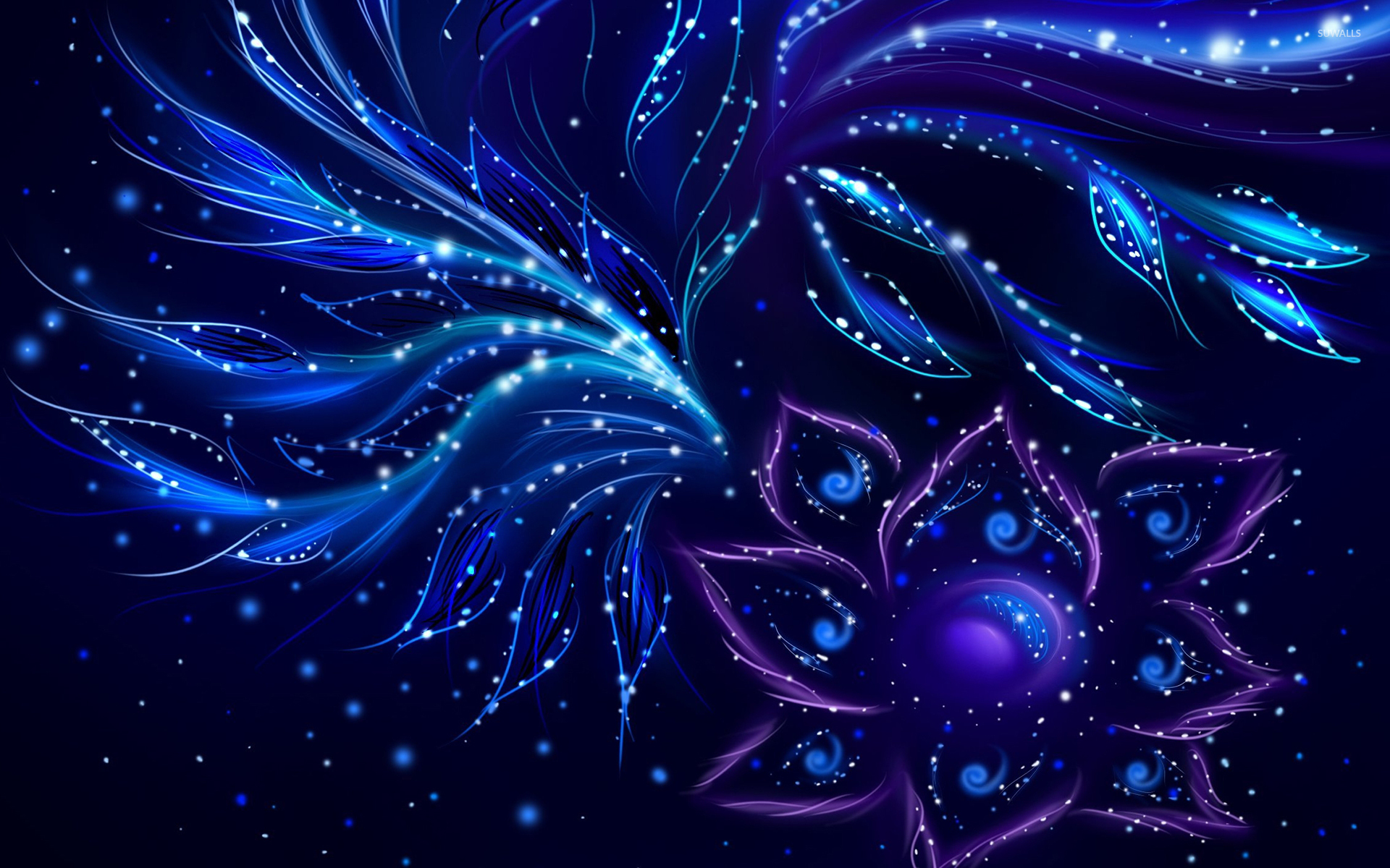 Blue And Purple Flowers Background