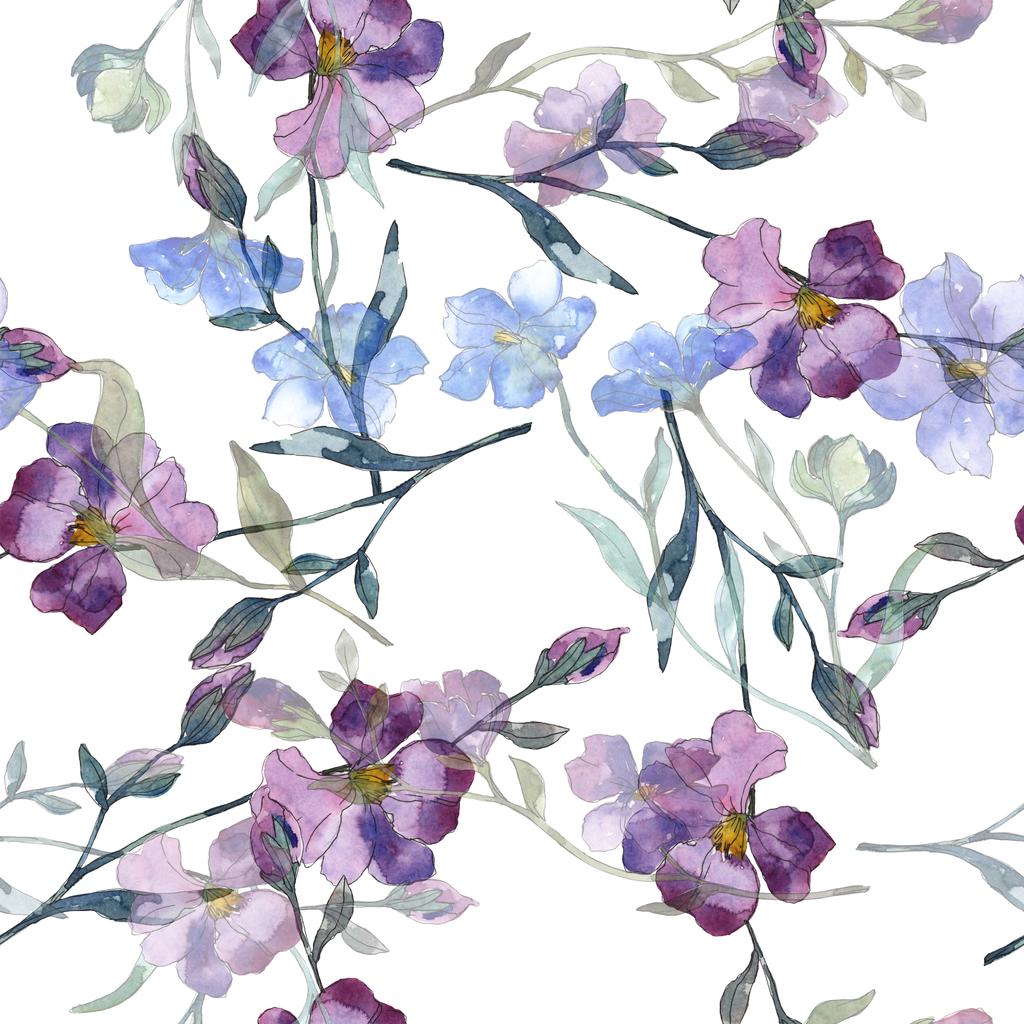 Blue And Purple Flowers Background