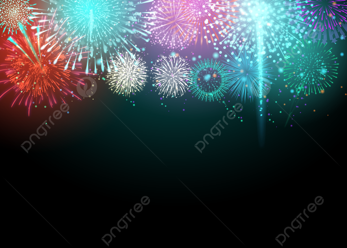 Blue Fireworks Background