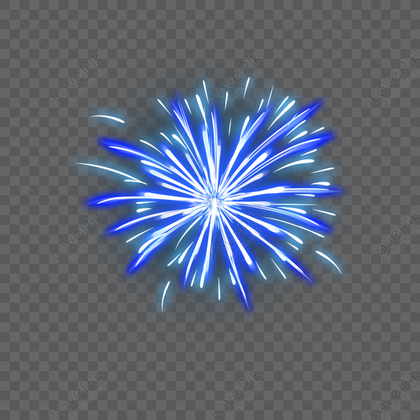 Blue Fireworks Background