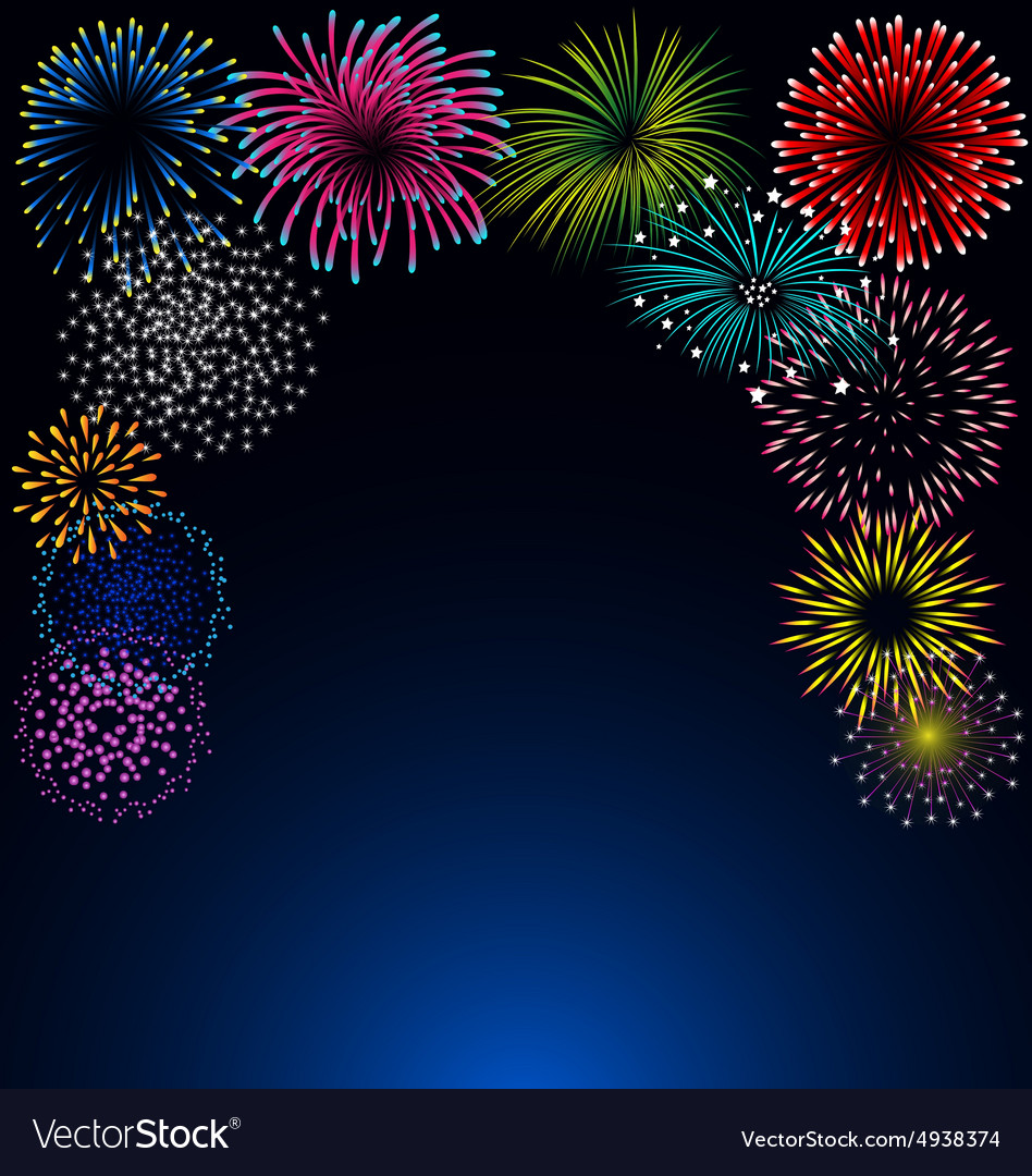 Blue Fireworks Background