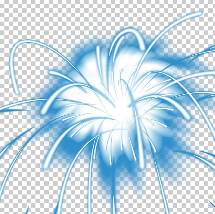 Blue Fireworks Background