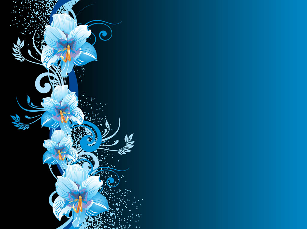 Blue Flowery Background