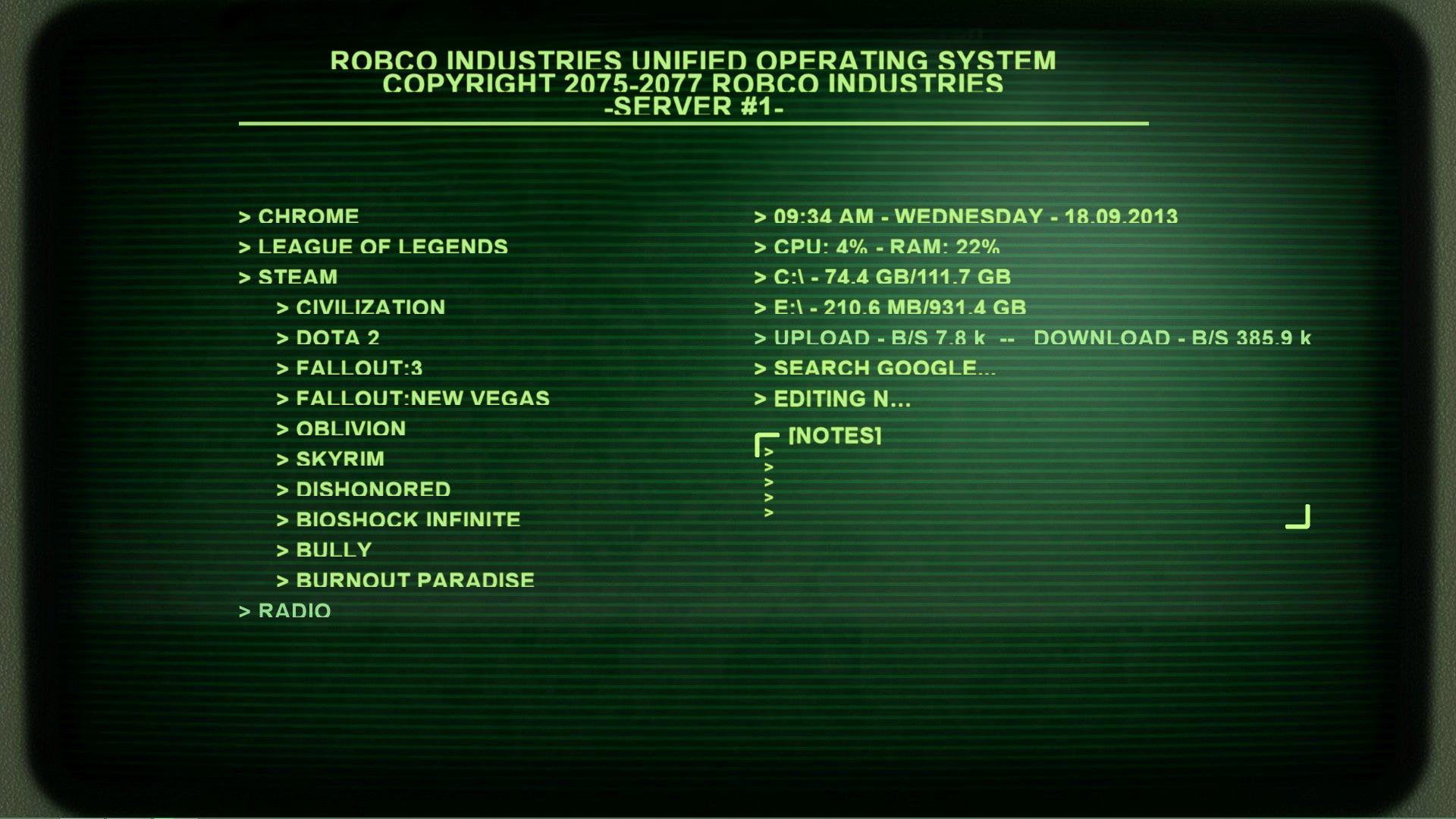 Fallout Terminal Background